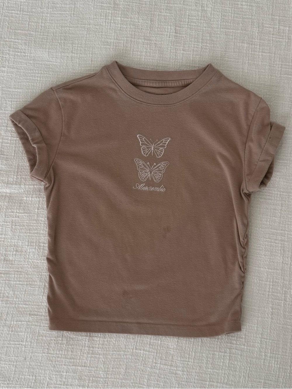 abercrombie kids Brown Butterfly Graphic Short Sleeve Tee